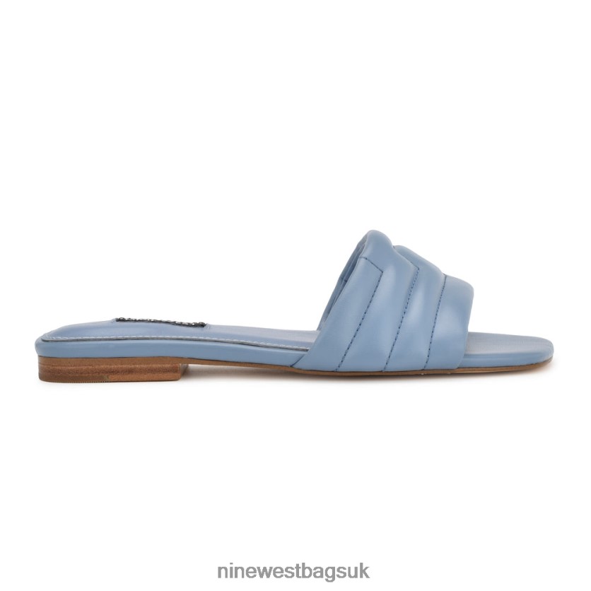 Nine West Menqs Flat Slide Sandals RFX40B47 - Nine West UK Sale Light Blue
