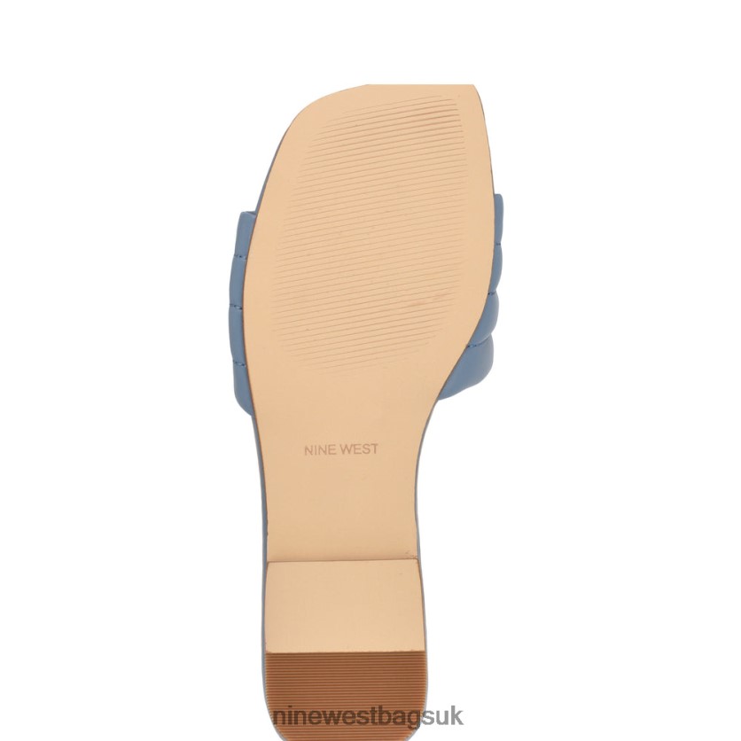 Nine West Menqs Flat Slide Sandals RFX40B47 - Nine West UK Sale Light Blue