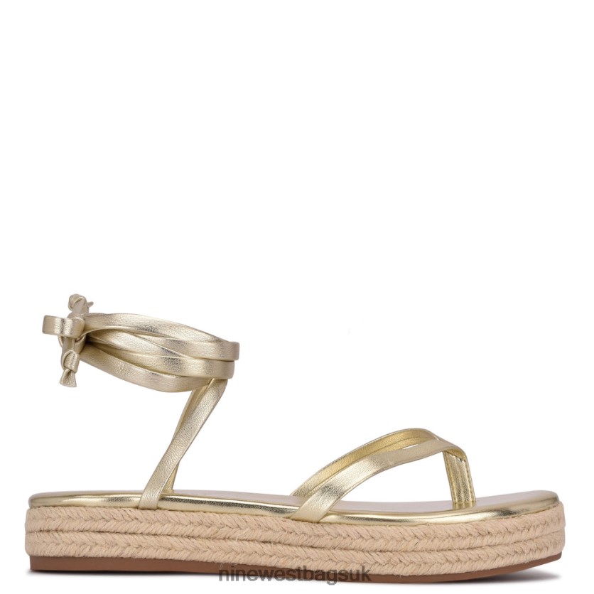 Nine West Monee Ankle Wrap Flat Sandals RFX40B97 - Nine West UK Platino