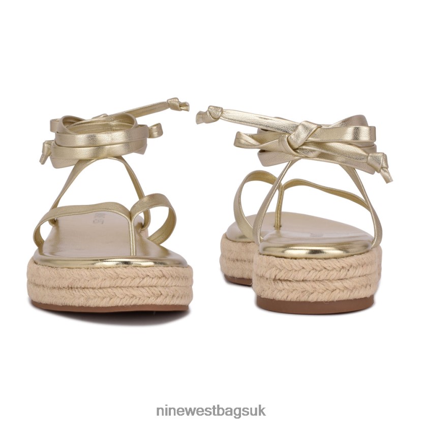Nine West Monee Ankle Wrap Flat Sandals RFX40B97 - Nine West UK Platino