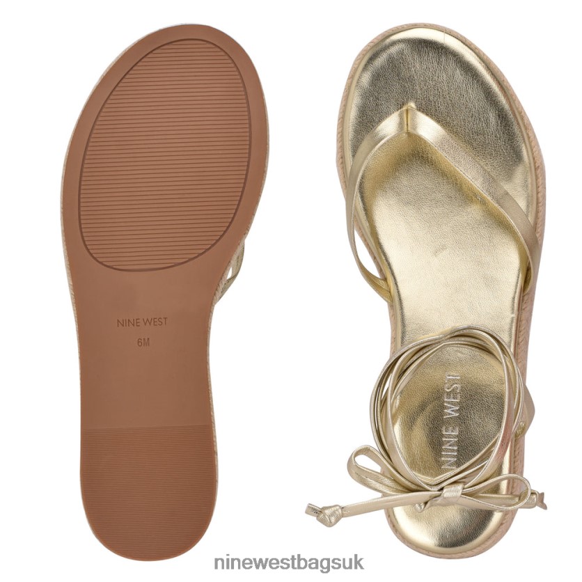 Nine West Monee Ankle Wrap Flat Sandals RFX40B97 - Nine West UK Platino