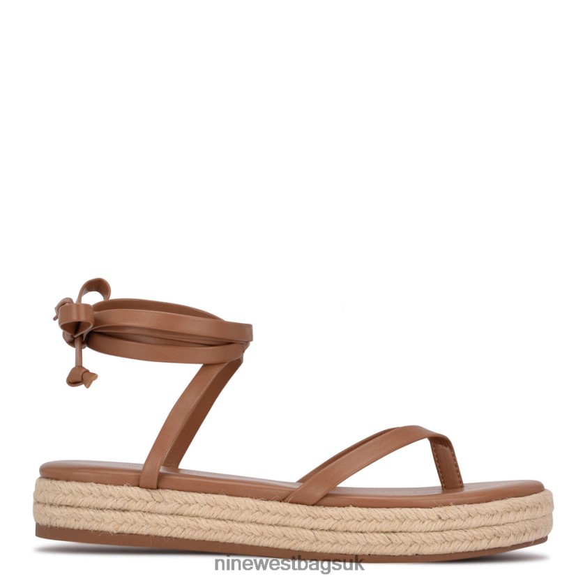 Nine West Monee Ankle Wrap Flat Sandals RFX40B98 - Nine West Sandals UK Natural