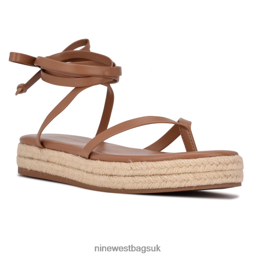 Nine West Monee Ankle Wrap Flat Sandals RFX40B98 - Nine West Sandals UK Natural