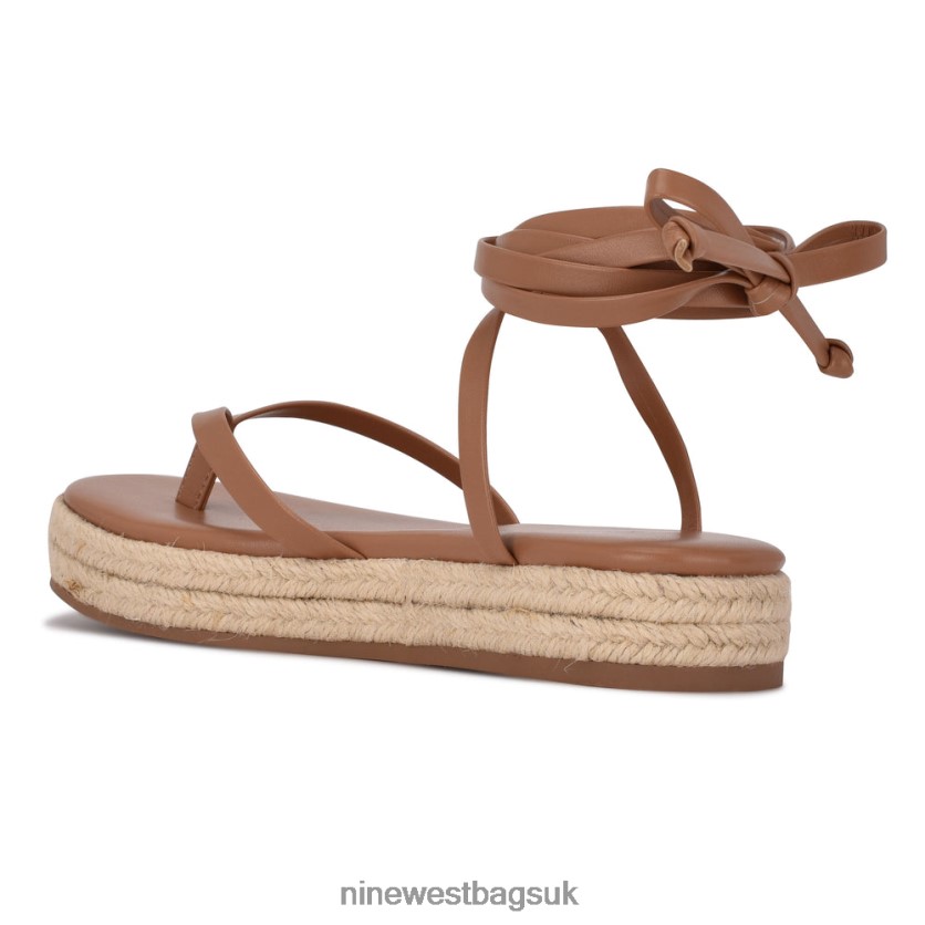 Nine West Monee Ankle Wrap Flat Sandals RFX40B98 - Nine West Sandals UK Natural
