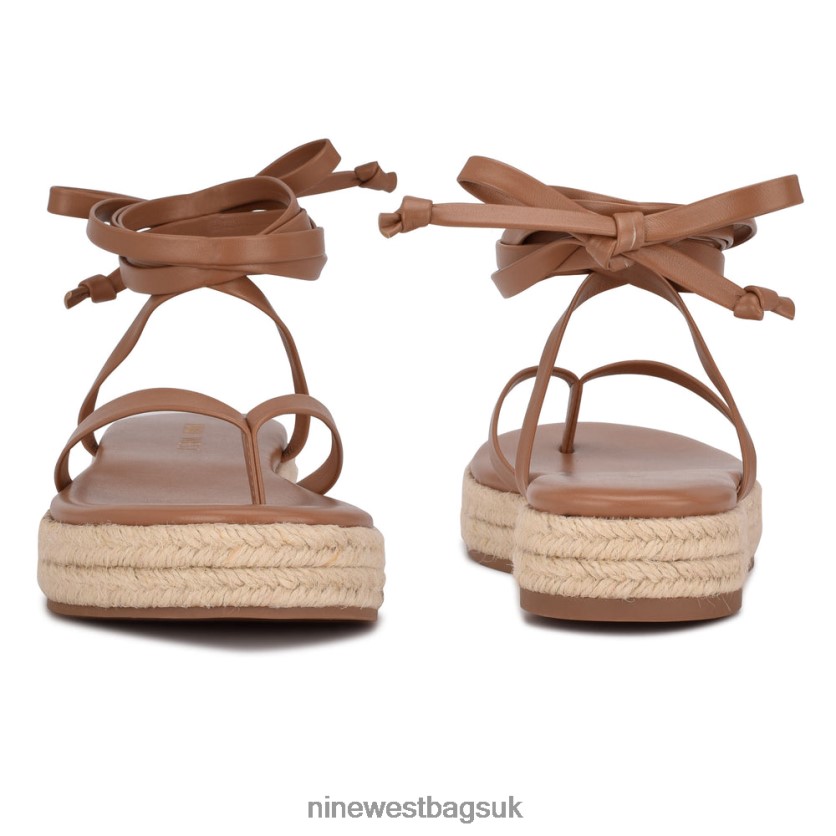Nine West Monee Ankle Wrap Flat Sandals RFX40B98 - Nine West Sandals UK Natural