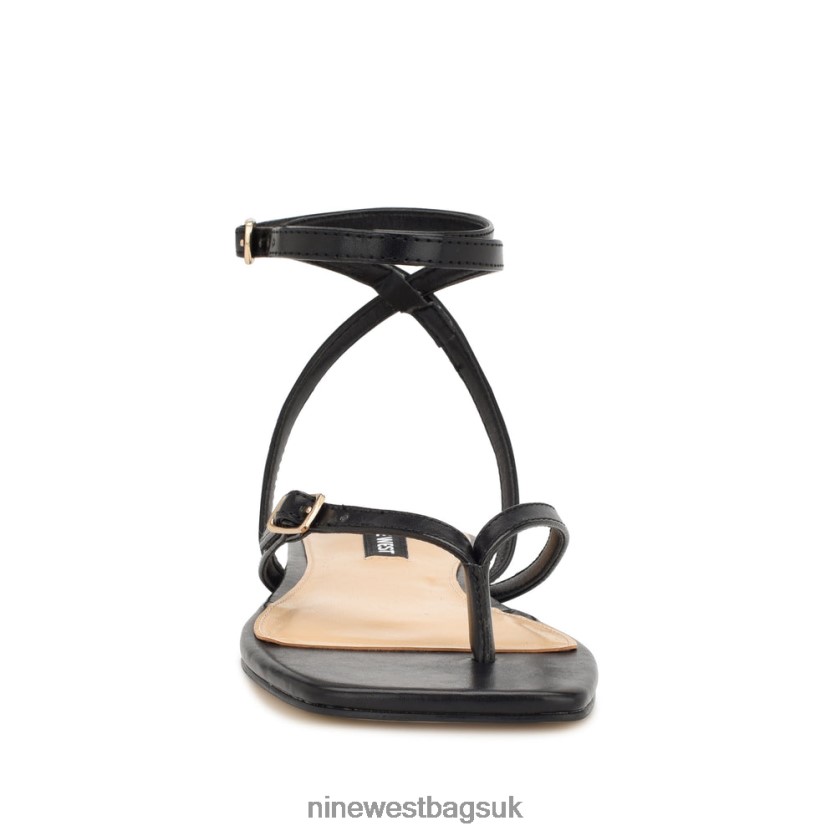 Nine West Nelson Ankle Wrap Flat Sandals RFX40B37 - Nine West UK Black