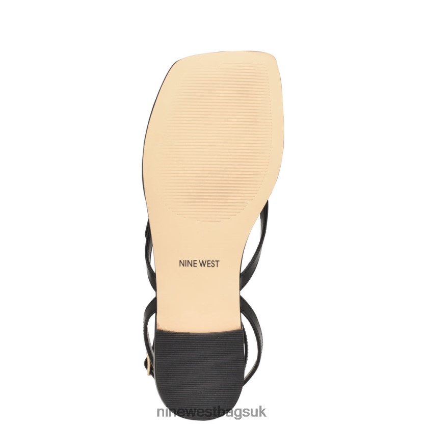 Nine West Nelson Ankle Wrap Flat Sandals RFX40B37 - Nine West UK Black
