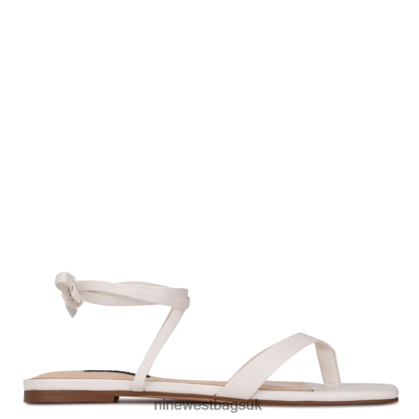 Nine West News Ankle Wrap Flat Sandals RFX40B123 - Nine West UK Sale White