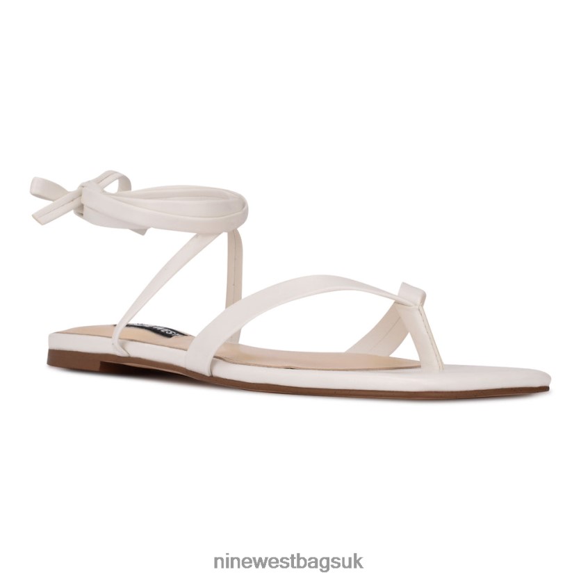 Nine West News Ankle Wrap Flat Sandals RFX40B123 - Nine West UK Sale White