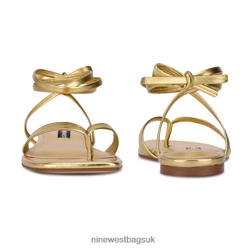 Nine West News Ankle Wrap Flat Sandals RFX40B125 - Nine West UK Gold