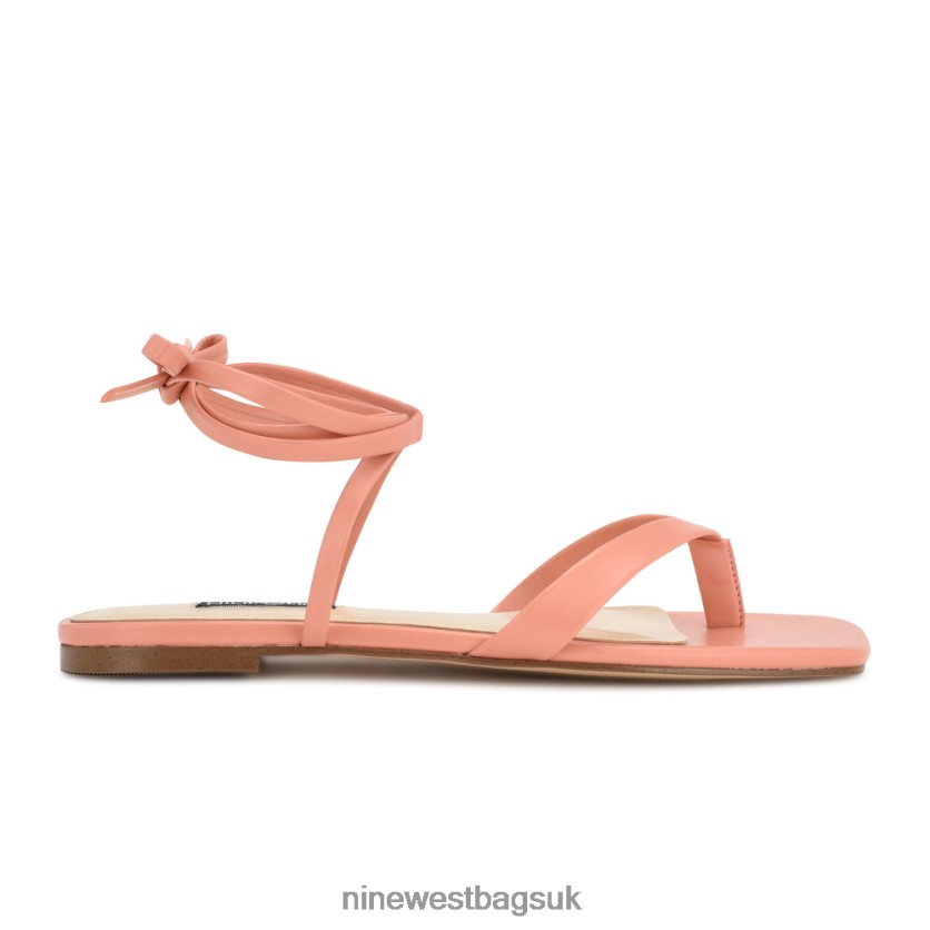 Nine West News Ankle Wrap Flat Sandals RFX40B14 - Nine West Sandals UK Peach