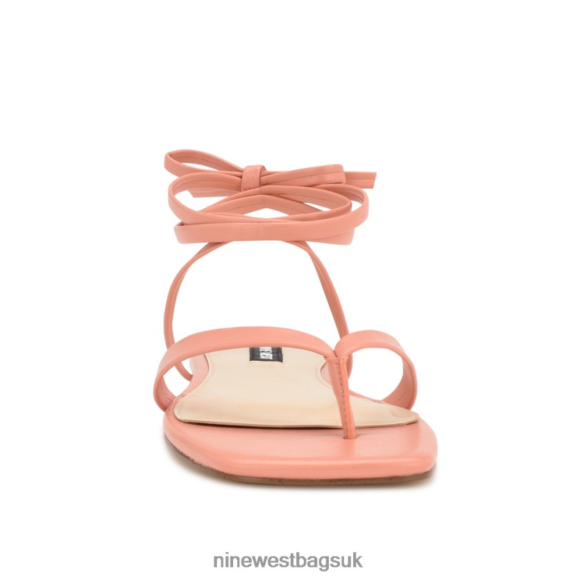 Nine West News Ankle Wrap Flat Sandals RFX40B14 - Nine West Sandals UK Peach