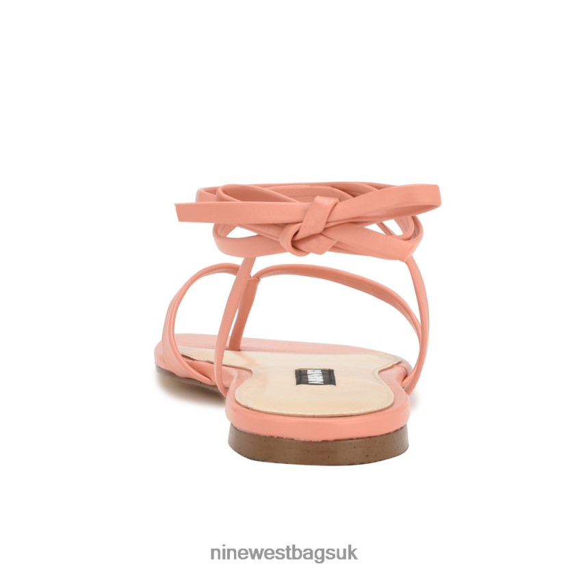 Nine West News Ankle Wrap Flat Sandals RFX40B14 - Nine West Sandals UK Peach