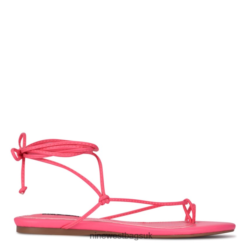 Nine West Pansie Ankle Wrap Flat Sandals RFX40B108 - Nine West Bags UK Miami Pink