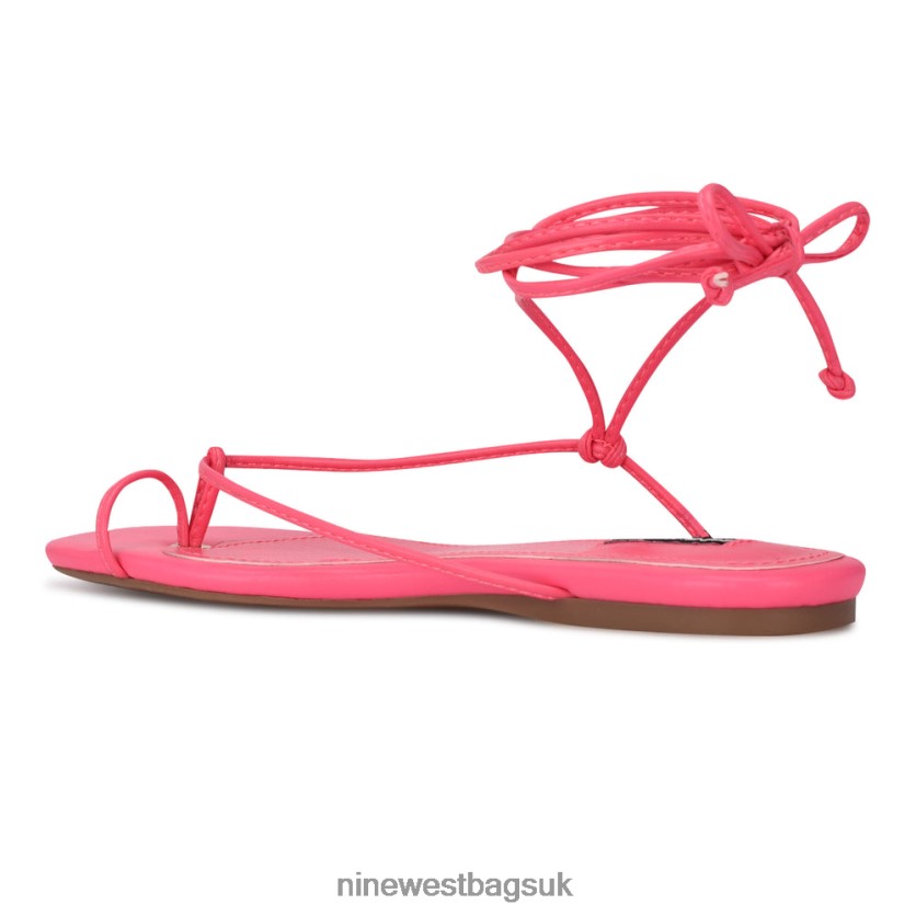 Nine West Pansie Ankle Wrap Flat Sandals RFX40B108 - Nine West Bags UK Miami Pink