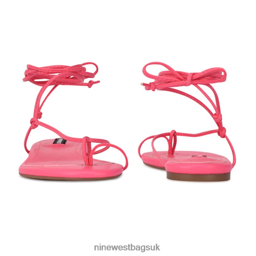 Nine West Pansie Ankle Wrap Flat Sandals RFX40B108 - Nine West Bags UK Miami Pink
