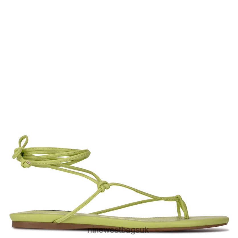 Nine West Pansie Ankle Wrap Flat Sandals RFX40B109 - Nine West UK Neon Lime