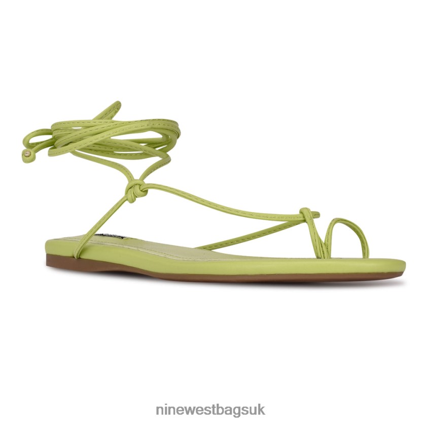 Nine West Pansie Ankle Wrap Flat Sandals RFX40B109 - Nine West UK Neon Lime