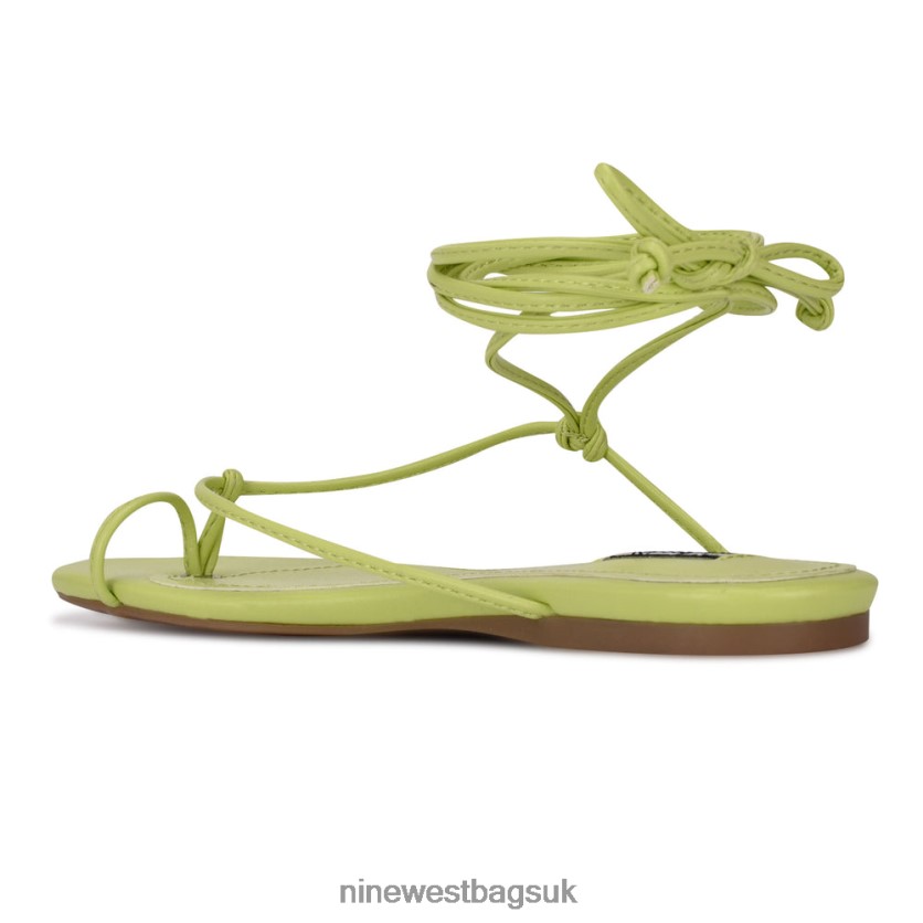 Nine West Pansie Ankle Wrap Flat Sandals RFX40B109 - Nine West UK Neon Lime