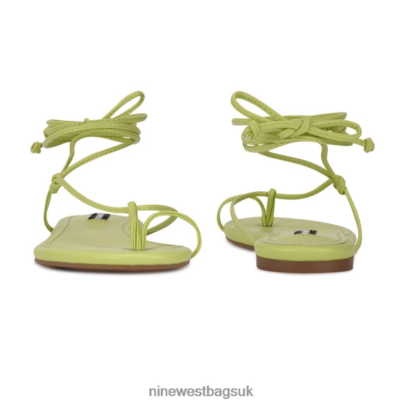 Nine West Pansie Ankle Wrap Flat Sandals RFX40B109 - Nine West UK Neon Lime