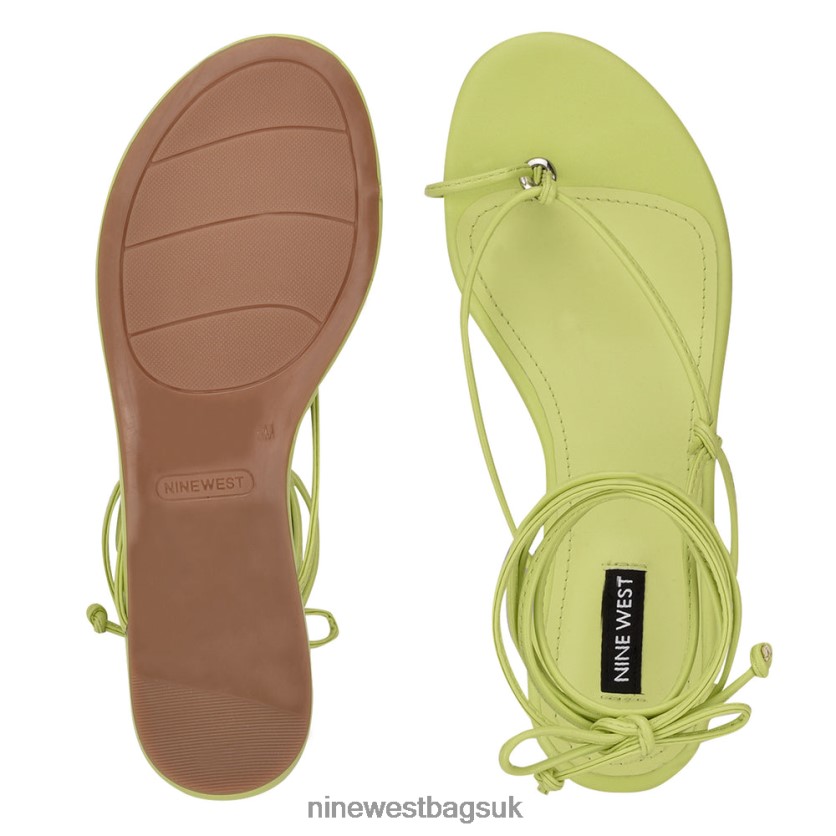 Nine West Pansie Ankle Wrap Flat Sandals RFX40B109 - Nine West UK Neon Lime