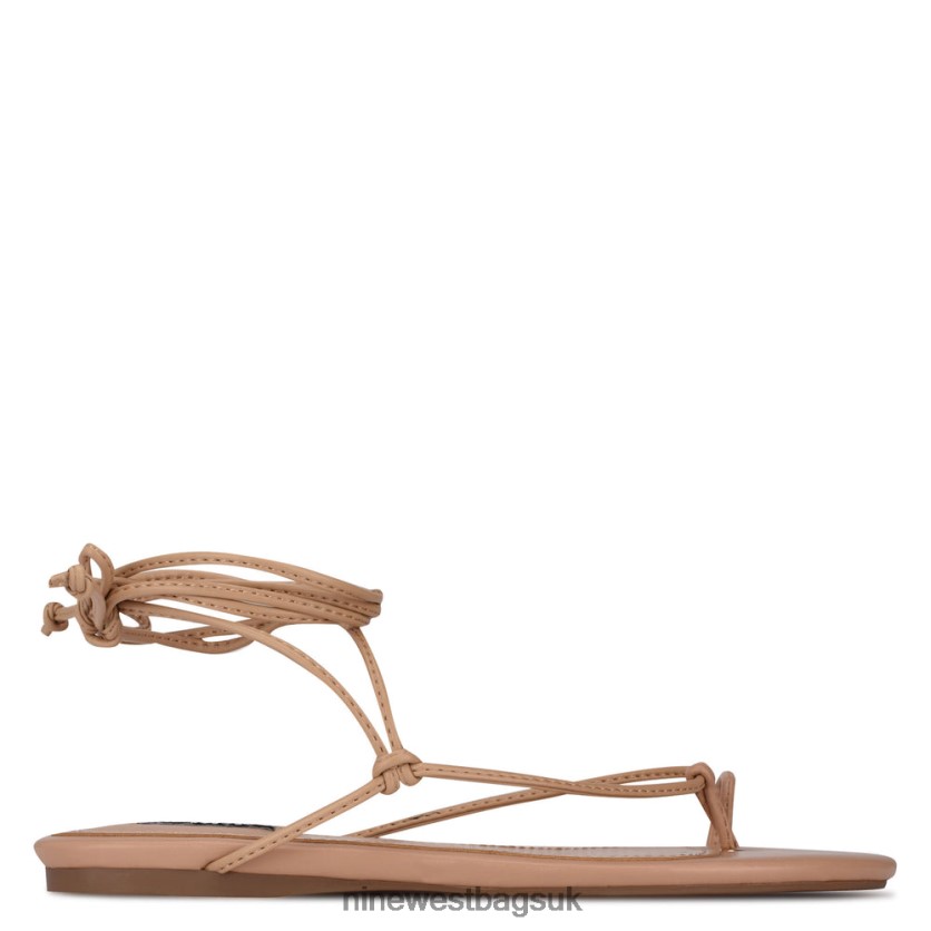Nine West Pansie Ankle Wrap Flat Sandals RFX40B111 - Nine West UK Sale Warm Blush