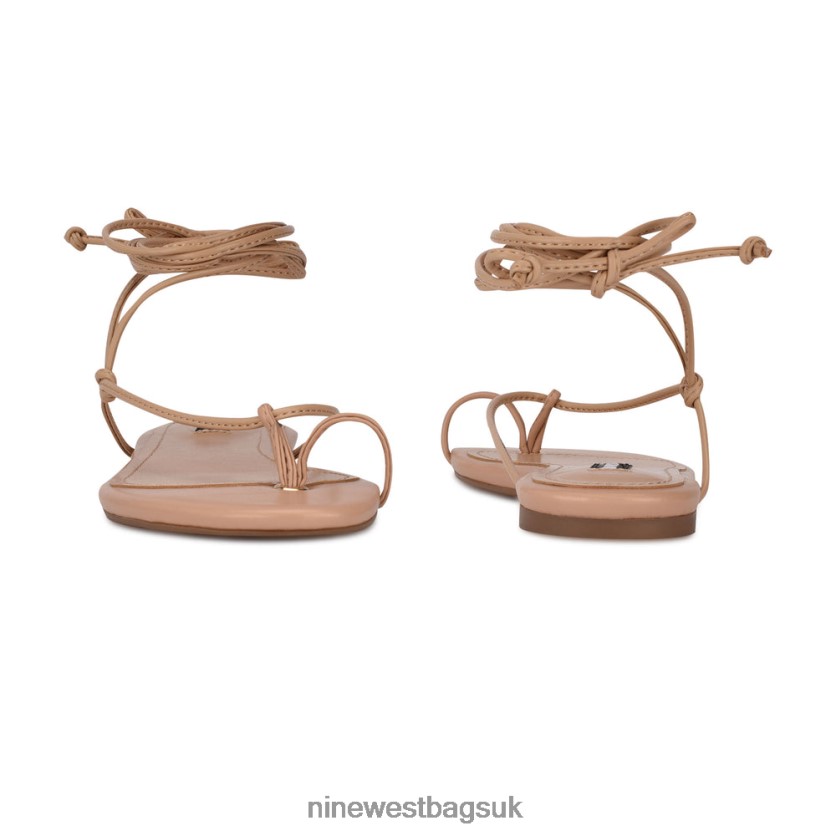 Nine West Pansie Ankle Wrap Flat Sandals RFX40B111 - Nine West UK Sale Warm Blush