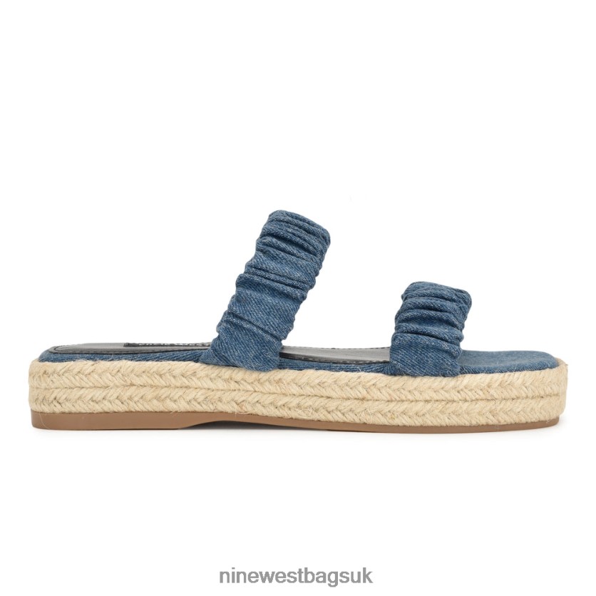 Nine West Peacock Espadrille Flat Sandals RFX40B42 - Nine West Sandals UK Blue Denim