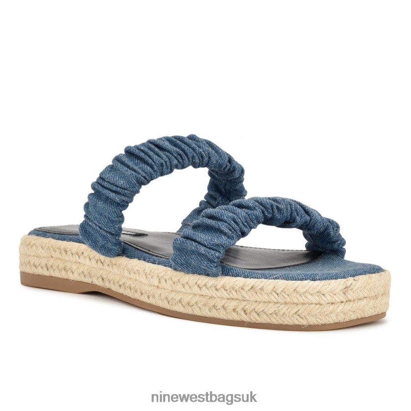Nine West Peacock Espadrille Flat Sandals RFX40B42 - Nine West Sandals UK Blue Denim