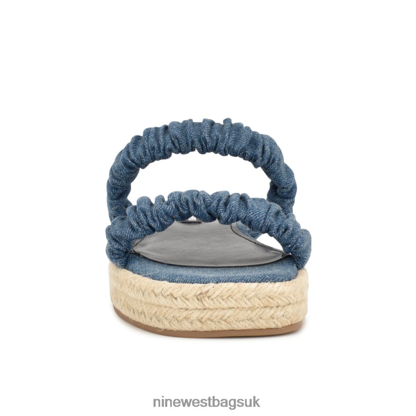 Nine West Peacock Espadrille Flat Sandals RFX40B42 - Nine West Sandals UK Blue Denim