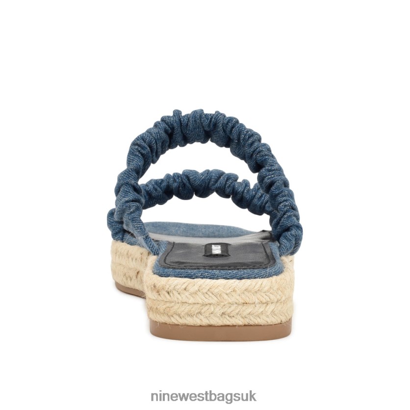 Nine West Peacock Espadrille Flat Sandals RFX40B42 - Nine West Sandals UK Blue Denim