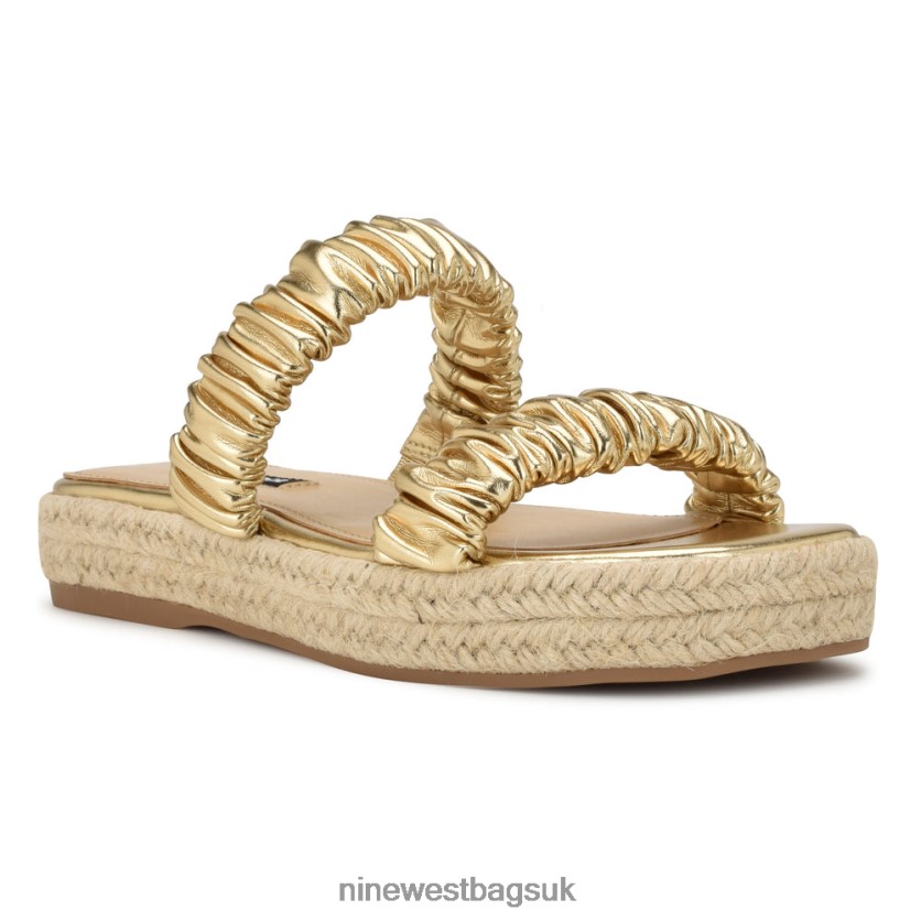 Nine West Peacock Espadrille Flat Sandals RFX40B43 - Nine West UK Sale Platino