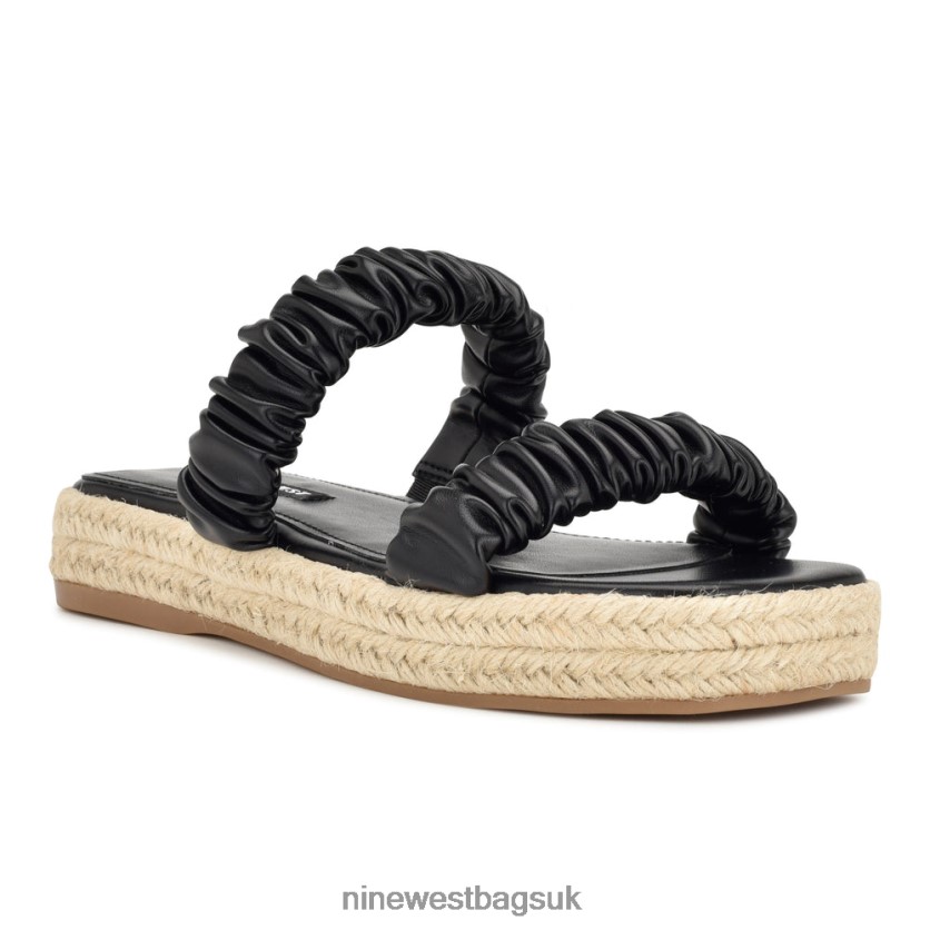 Nine West Peacock Espadrille Flat Sandals RFX40B44 - Nine West Bags UK Black