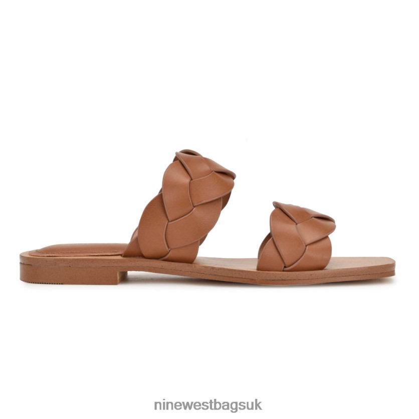 Nine West Royal Flat Slide Sandals RFX40B1 - Nine West UK Dark Natural Woven