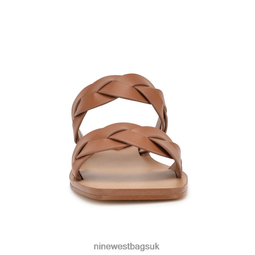 Nine West Royal Flat Slide Sandals RFX40B1 - Nine West UK Dark Natural Woven