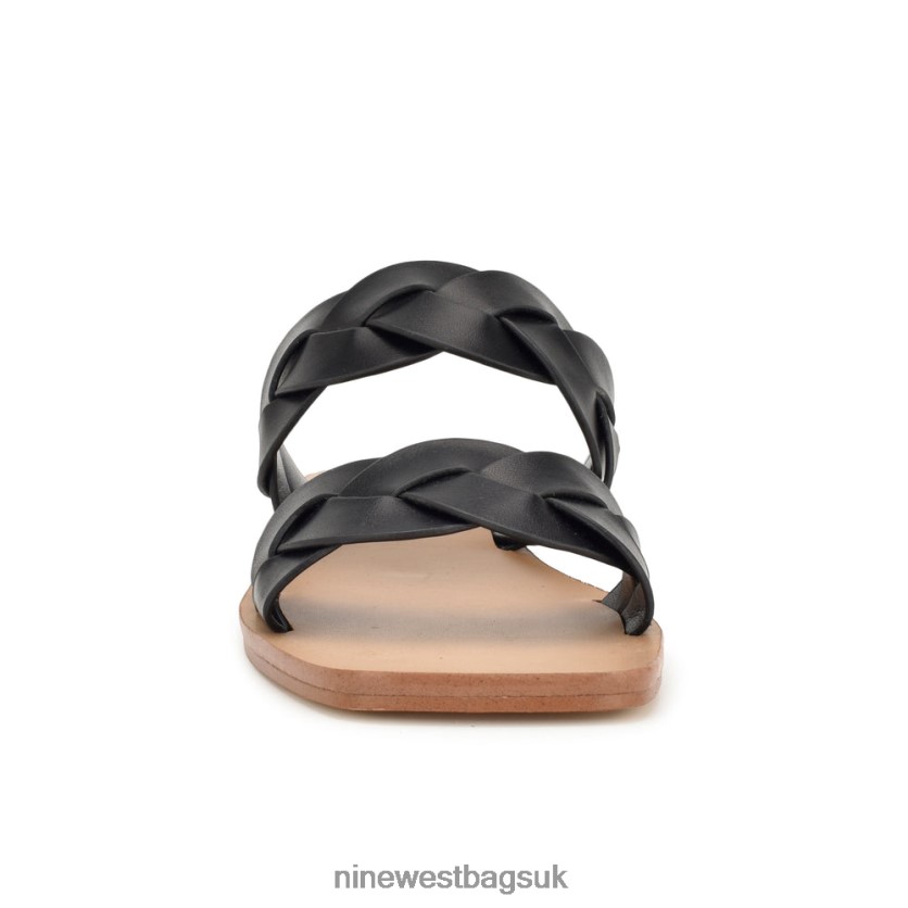 Nine West Royal Flat Slide Sandals RFX40B2 - Nine West Sandals UK Black Woven
