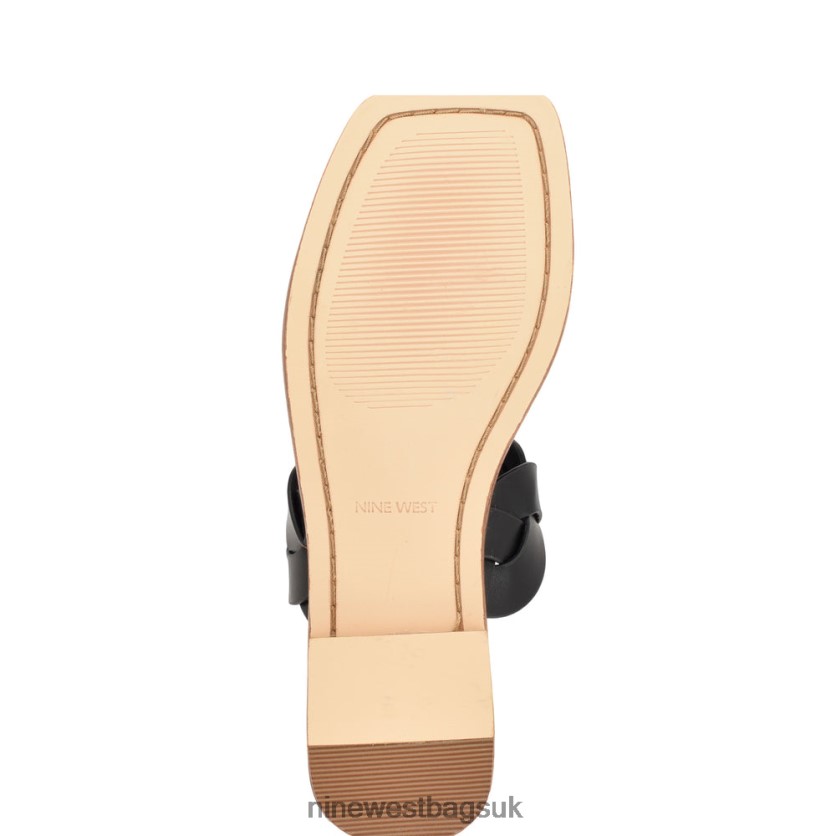 Nine West Royal Flat Slide Sandals RFX40B2 - Nine West Sandals UK Black Woven