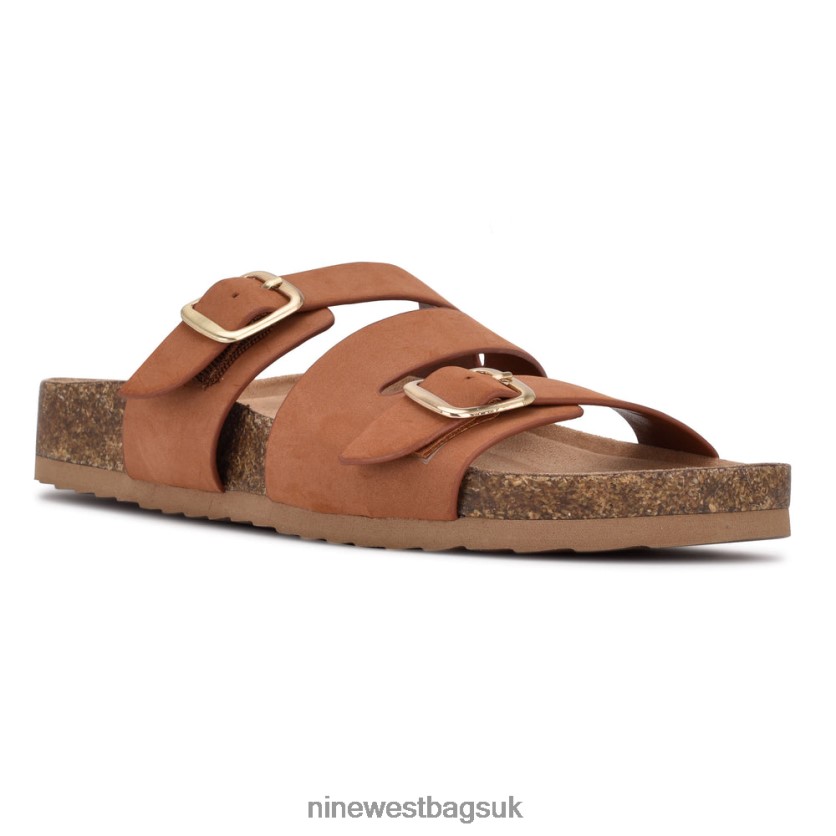Nine West Sommie Flat Slide Sandals RFX40B85 - Nine West UK Rich Coffee