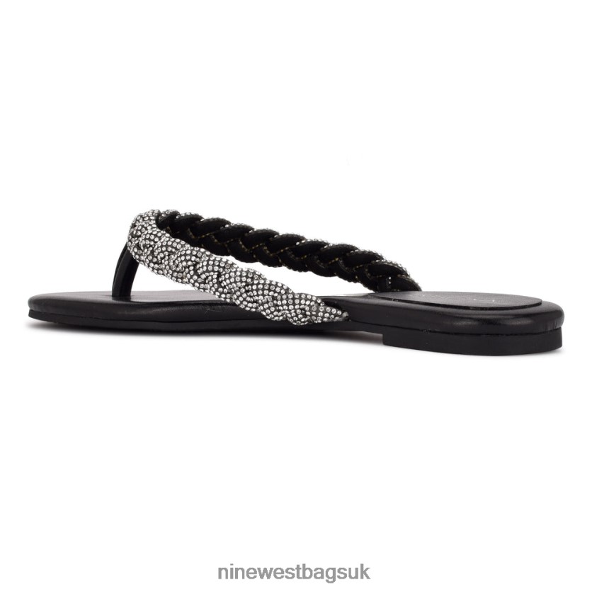 Nine West Tinee Flat Slide Sandals RFX40B112 - Nine West Bags UK Black