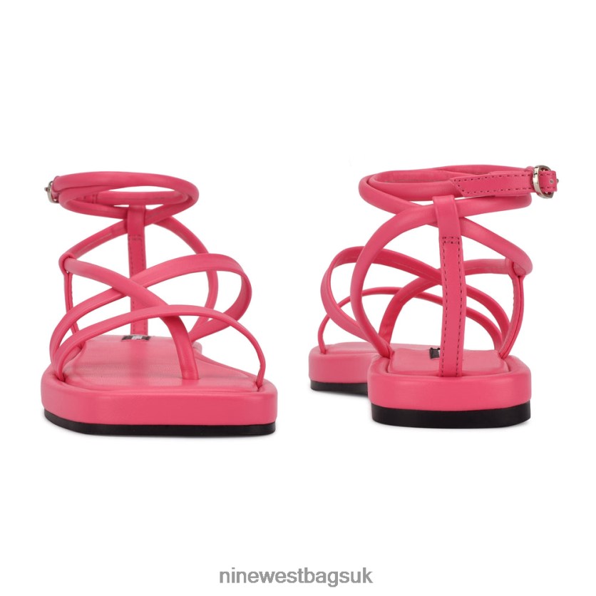 Nine West Waren Strappy Flat Sandals RFX40B117 - Nine West UK Wow Pink