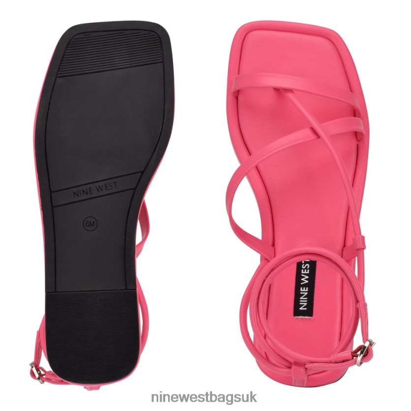 Nine West Waren Strappy Flat Sandals RFX40B117 - Nine West UK Wow Pink