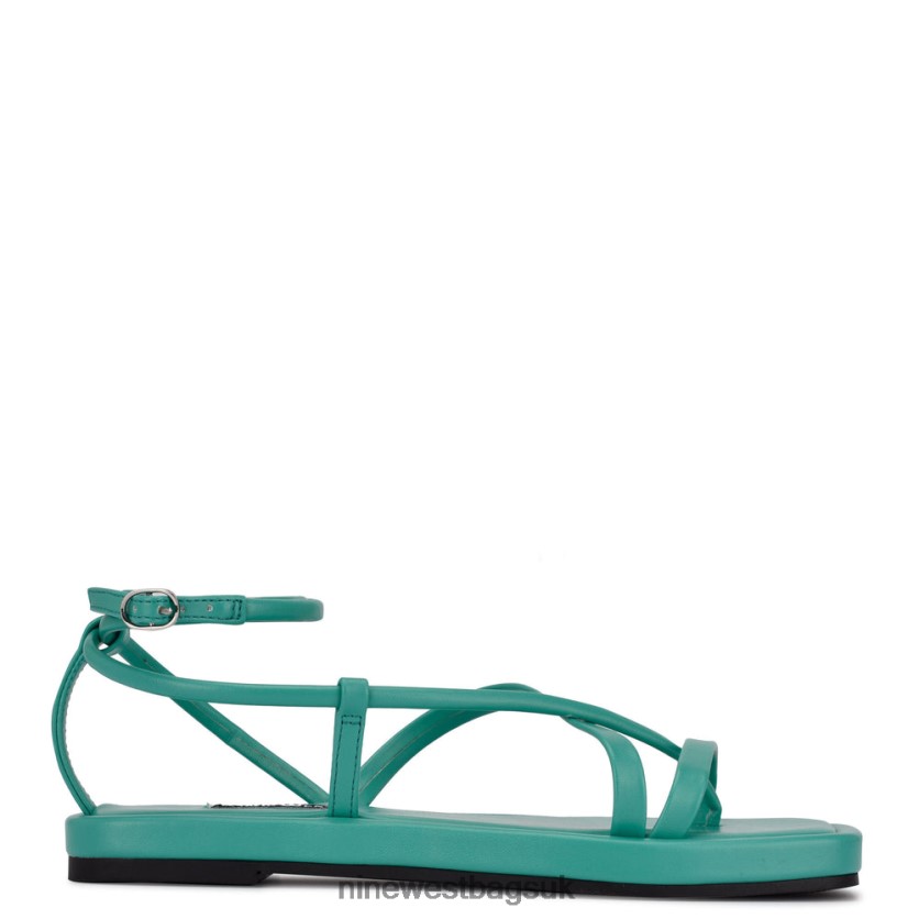 Nine West Waren Strappy Flat Sandals RFX40B121 - Nine West UK Turquoise