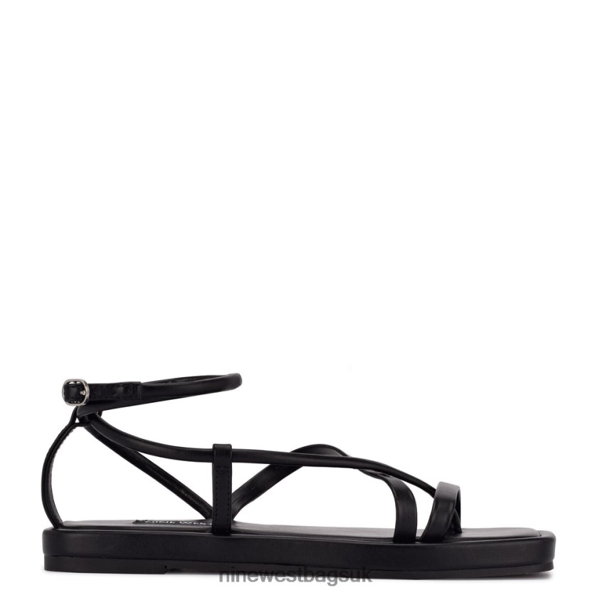 Nine West Waren Strappy Flat Sandals RFX40B122 - Nine West Sandals UK Black