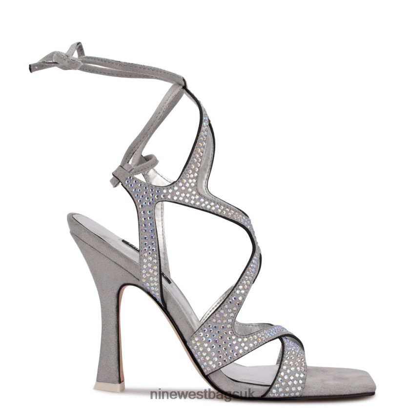 Nine West Alanah Ankle Wrap Heeled Sandals RFX40B487 - Nine West UK Sale White