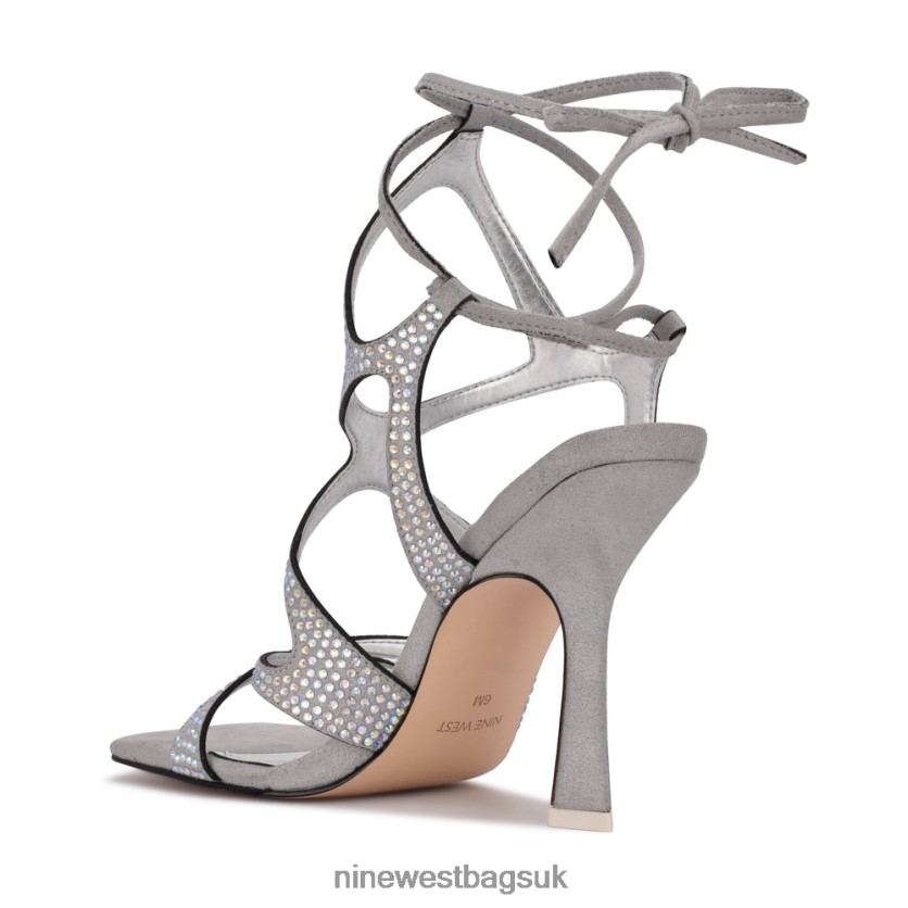 Nine West Alanah Ankle Wrap Heeled Sandals RFX40B487 - Nine West UK Sale White