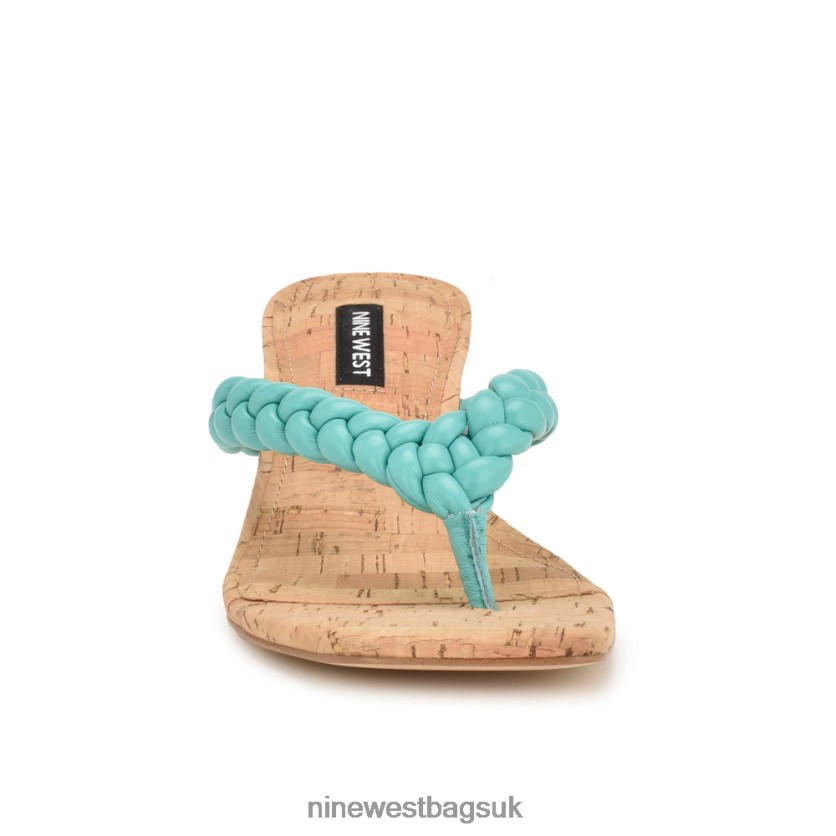 Nine West Angel Heeled Slide Sandals RFX40B1083 - Nine West UK Sale Aqua Blue