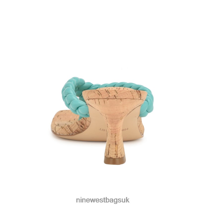 Nine West Angel Heeled Slide Sandals RFX40B1083 - Nine West UK Sale Aqua Blue