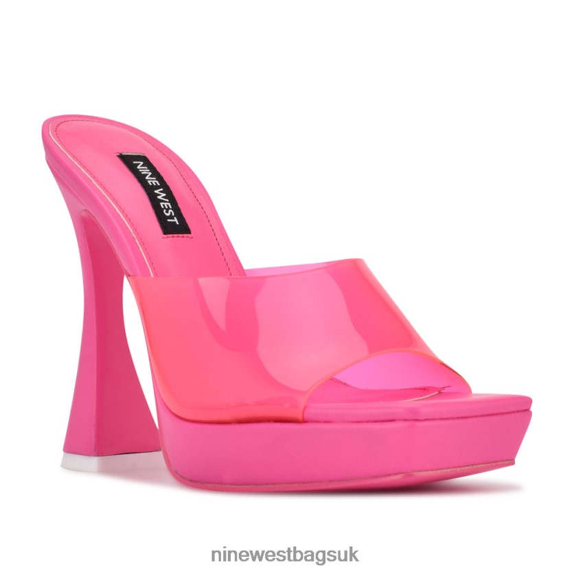 Nine West Ansel Platform Slide Sandals RFX40B560 - Nine West Bags UK Neon Pink