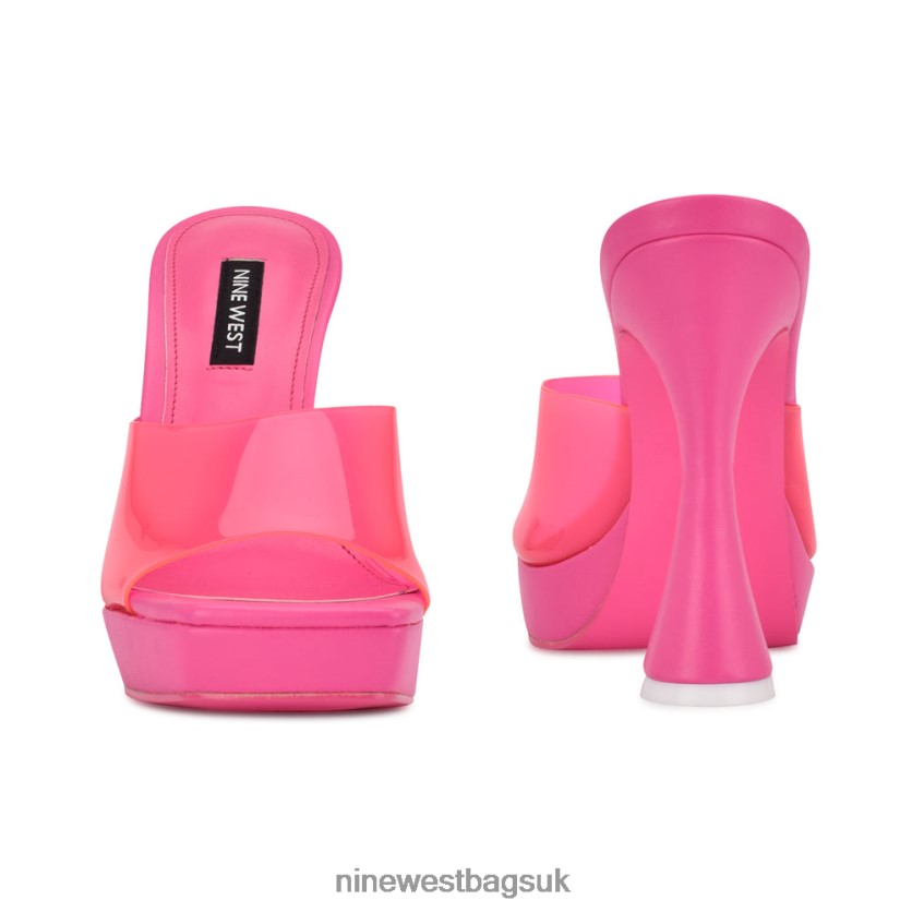 Nine West Ansel Platform Slide Sandals RFX40B560 - Nine West Bags UK Neon Pink