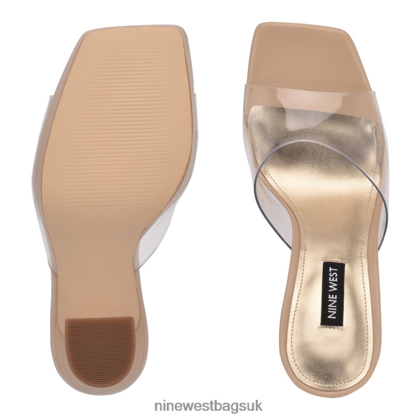 Nine West Ansel Platform Slide Sandals RFX40B592 - Nine West Bags UK Clear/Warm Blush